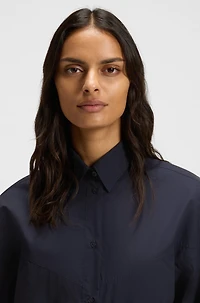 Oversize-fit blouse cotton poplin