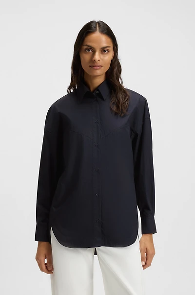 Oversize-fit blouse cotton poplin