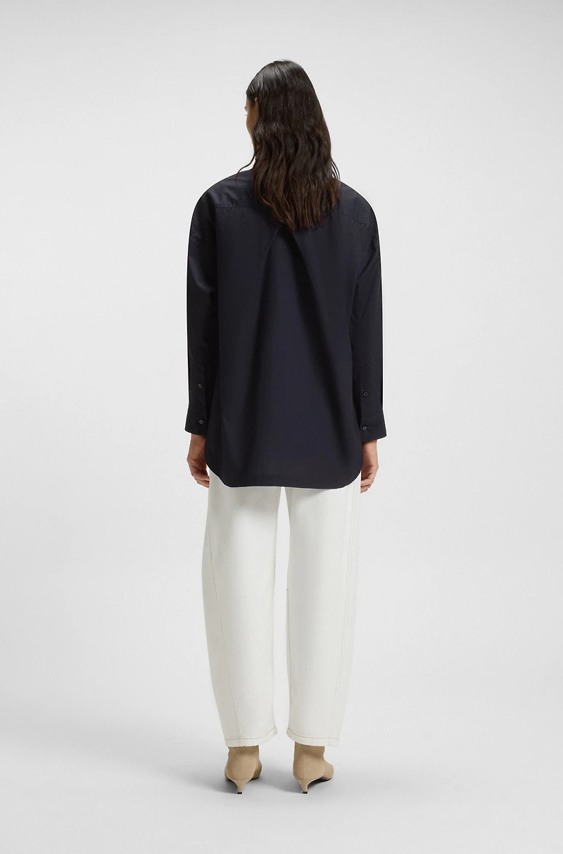 Oversize-fit blouse cotton poplin