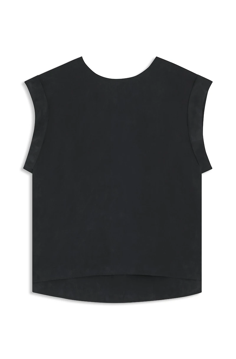 Regular-fit blouse with rear keyhole closure