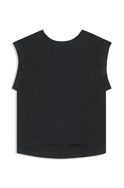 Regular-fit blouse with rear keyhole closure