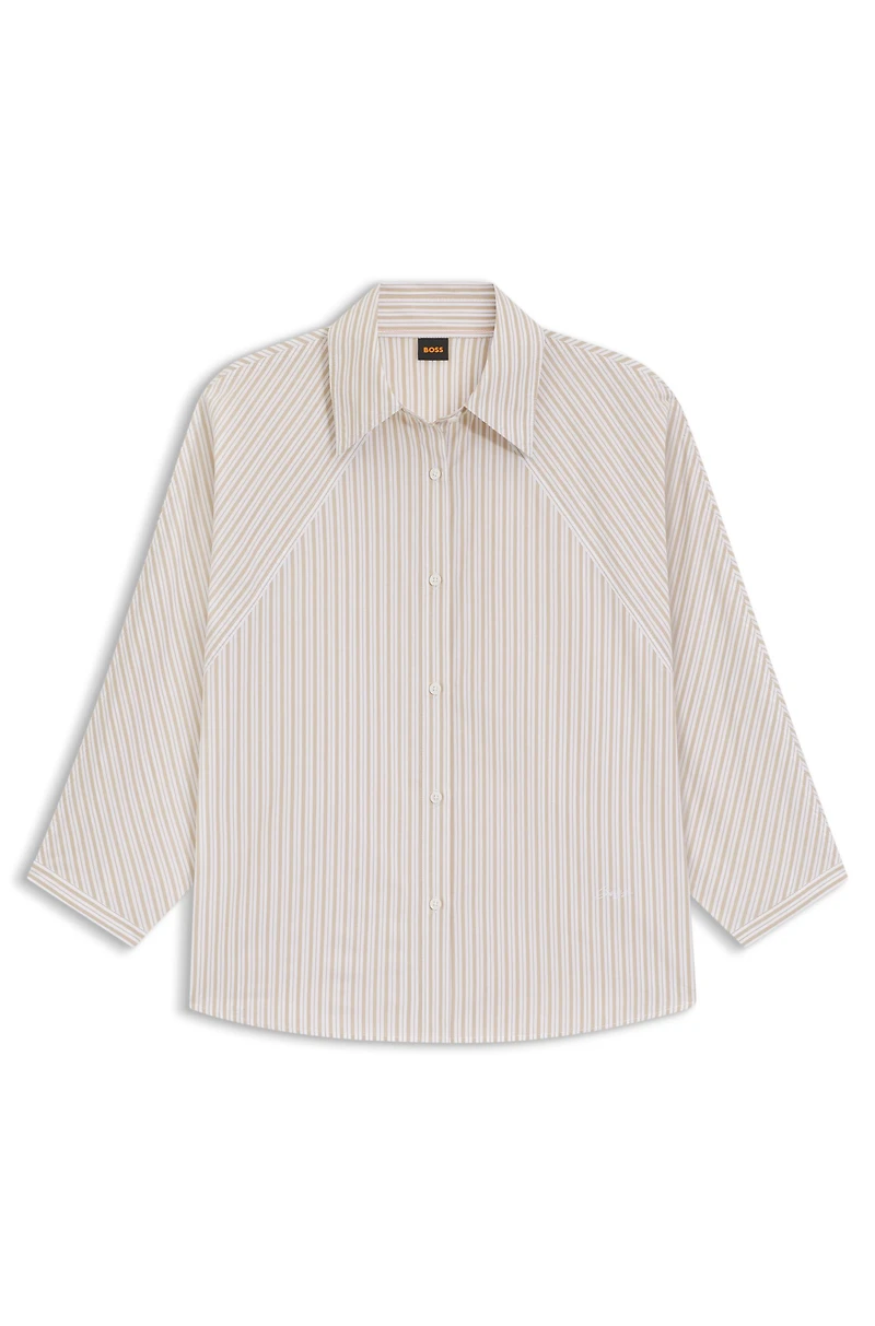 Relaxed-fit blouse striped cotton poplin