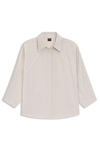 Relaxed-fit blouse striped cotton poplin