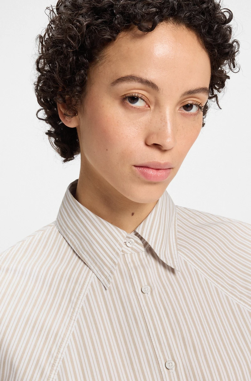 Relaxed-fit blouse striped cotton poplin