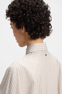 Relaxed-fit blouse striped cotton poplin