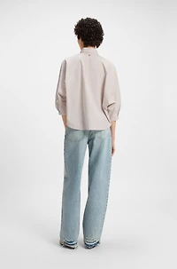 Relaxed-fit blouse striped cotton poplin