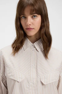 Oversize-fit blouse striped cotton