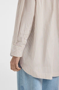 Oversize-fit blouse striped cotton