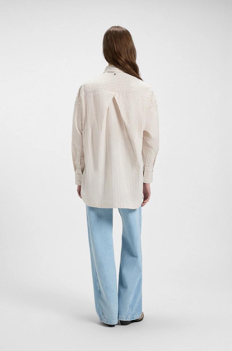 Oversize-fit blouse striped cotton