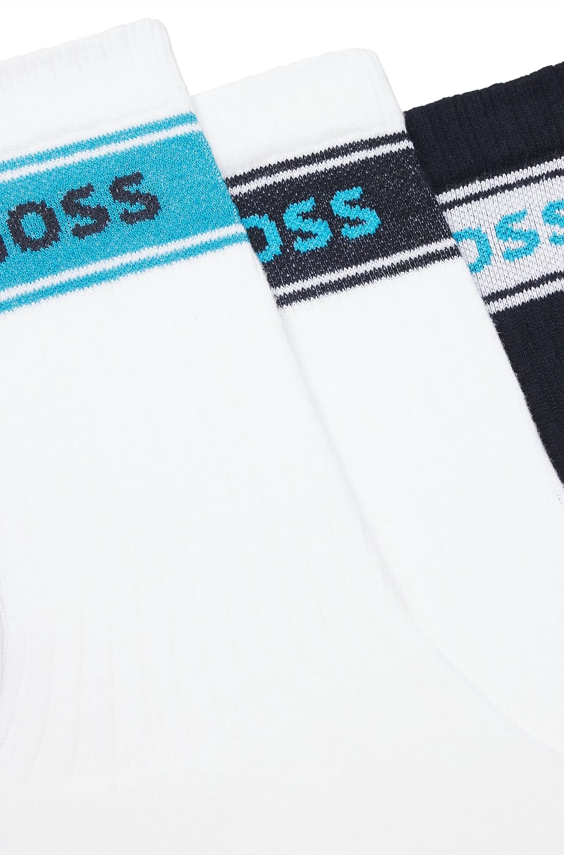 Three-pack of logo-detail socks in a short length