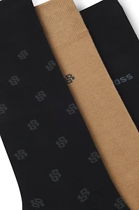 Three-pack of regular-length socks in a cotton blend