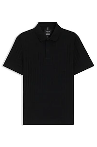 Porsche x BOSS polo shirt houndstooth-jacquard mercerized cotton