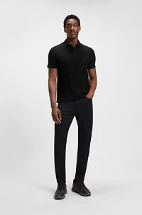 Porsche x BOSS polo shirt houndstooth-jacquard mercerized cotton