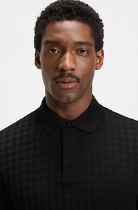 Porsche x BOSS polo shirt houndstooth-jacquard mercerized cotton