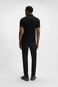 Porsche x BOSS polo shirt houndstooth-jacquard mercerized cotton