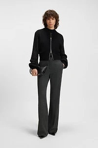 Slim-fit pants wool twill with stretch