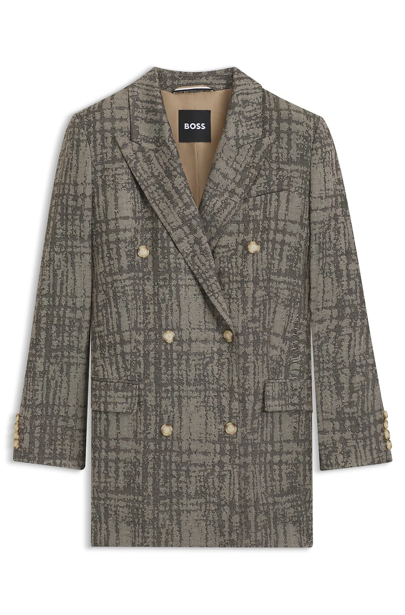 Regular-fit blazer with herringbone check