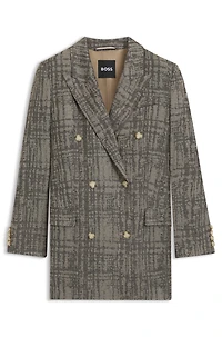 Regular-fit blazer with herringbone check