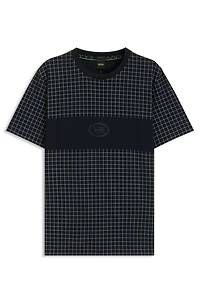 Pima-cotton T-shirt with check print