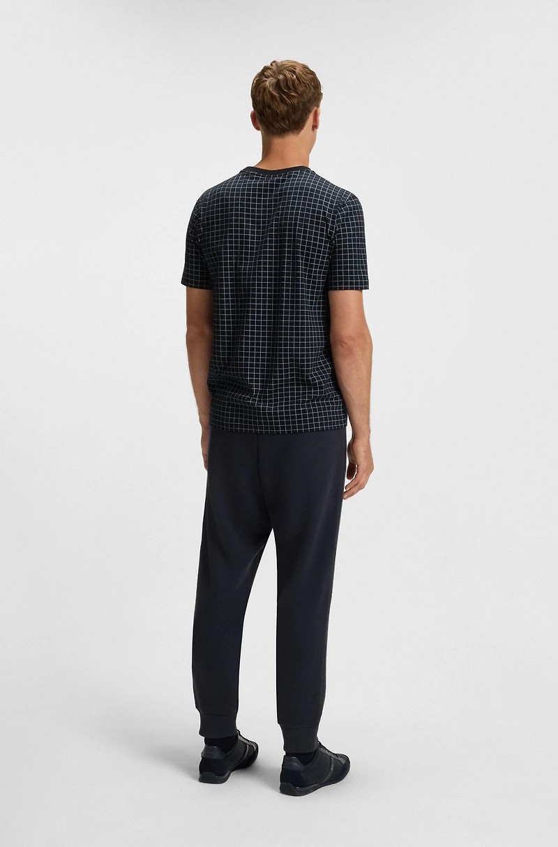 Pima-cotton T-shirt with check print