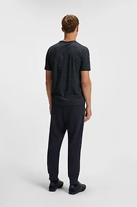 Pima-cotton T-shirt with check print