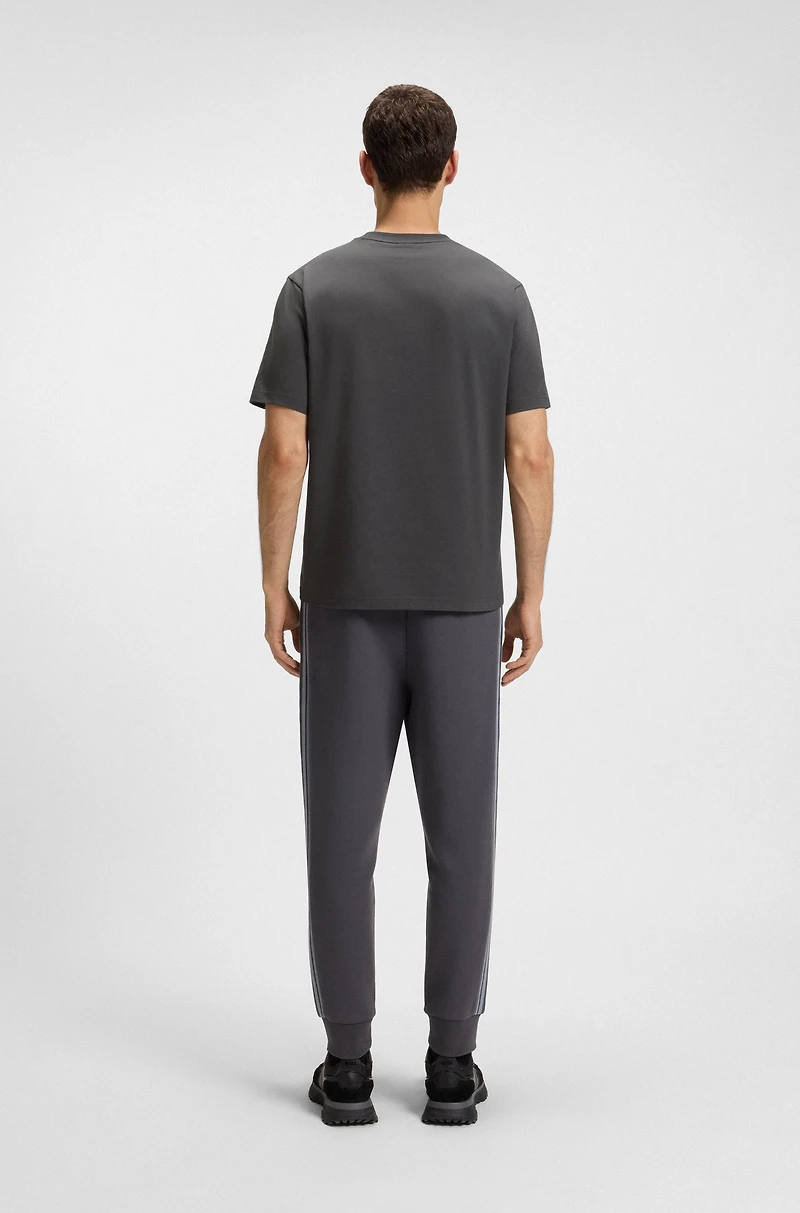 Stretch-cotton T-shirt with geometric print