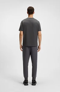 Stretch-cotton T-shirt with geometric print