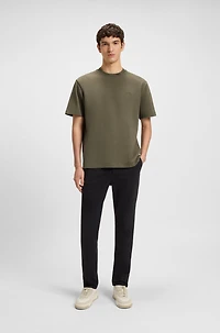 Patterned-collar T-shirt cotton jersey