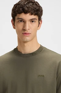 Patterned-collar T-shirt cotton jersey