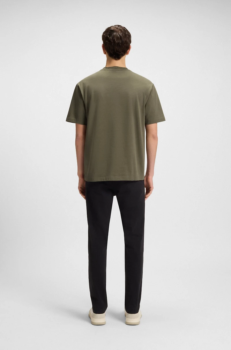 Patterned-collar T-shirt cotton jersey