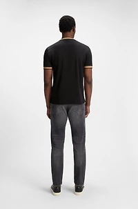 Slim-fit shirt dobby cotton with contrast trims
