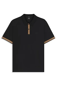 Slim-fit polo shirt mercerized stretch-cotton piqu