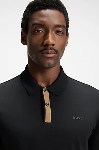 Slim-fit polo shirt mercerized stretch-cotton piqu