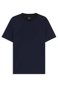 Geometric-jacquard T-shirt mercerized cotton