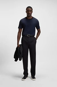 Geometric-jacquard T-shirt mercerized cotton