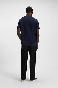 Geometric-jacquard T-shirt mercerized cotton