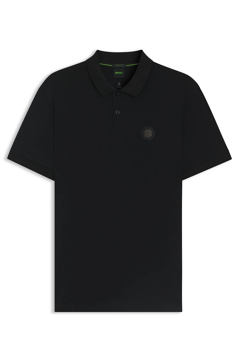 Pima-cotton polo shirt with Double B monogram