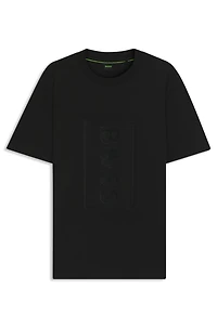 Relaxed-fit T-shirt with tennis-inspired mesh-print logo