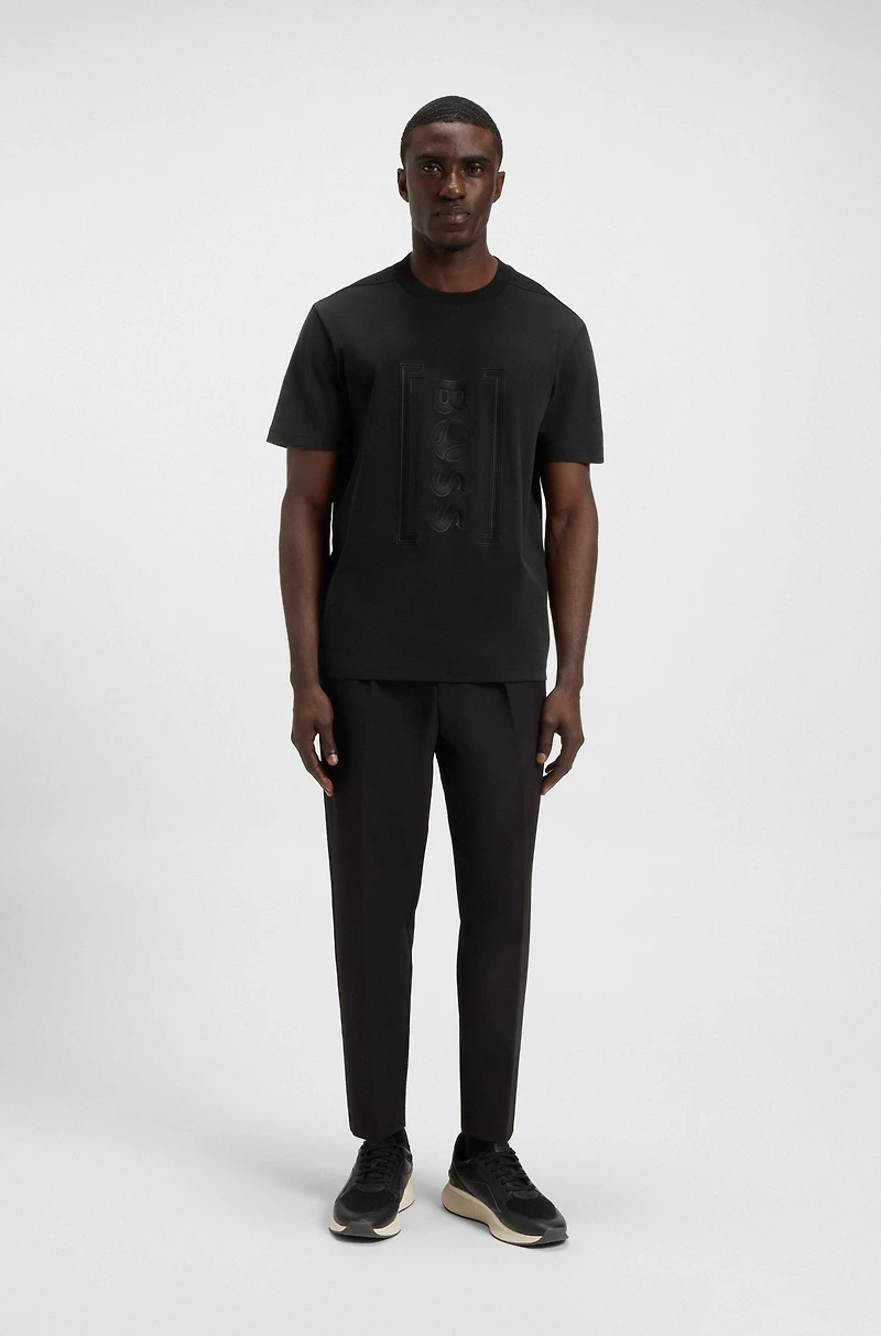 Relaxed-fit T-shirt with tennis-inspired mesh-print logo