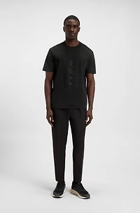 Relaxed-fit T-shirt with tennis-inspired mesh-print logo