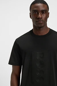 Relaxed-fit T-shirt with tennis-inspired mesh-print logo