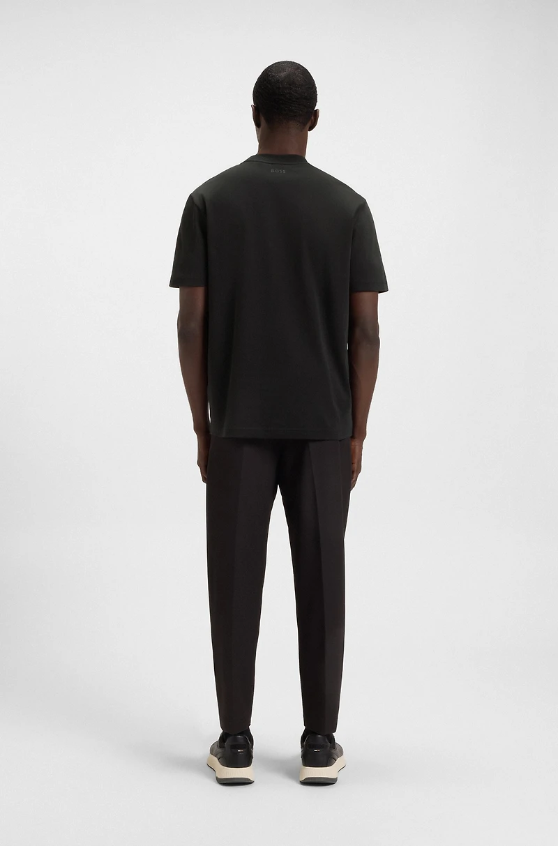 Relaxed-fit T-shirt with tennis-inspired mesh-print logo