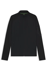 Regular-fit zipper-through sweatshirt with reflective details
