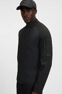 Regular-fit zipper-through sweatshirt with reflective details