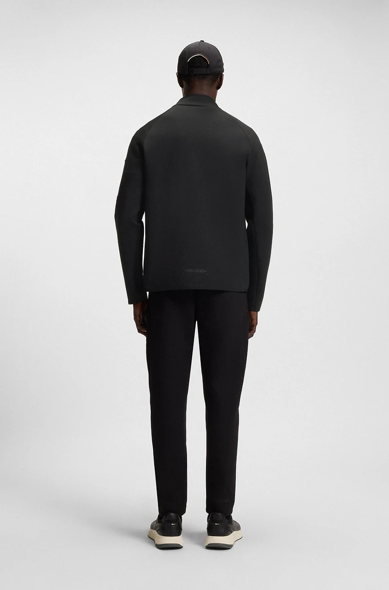 Regular-fit zipper-through sweatshirt with reflective details