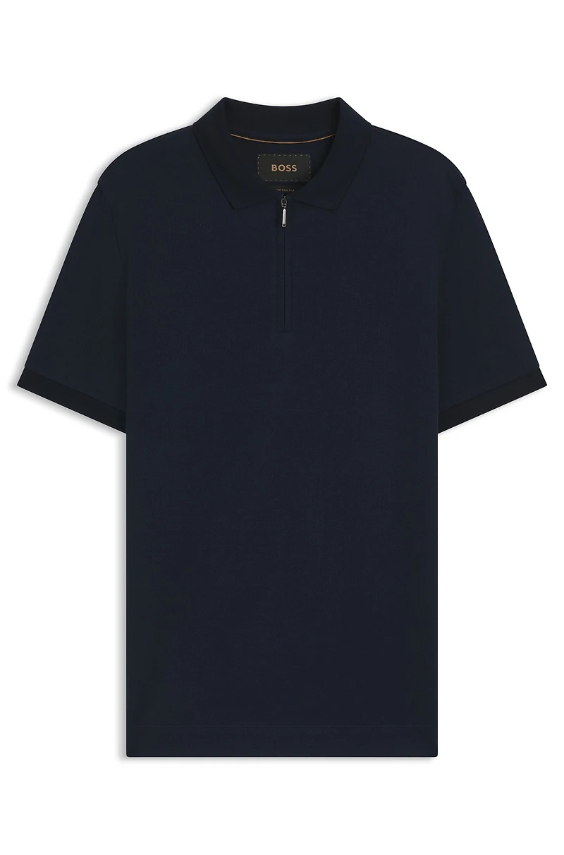 Slim-fit polo shirt mercerized-cotton jacquard