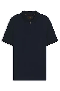 Slim-fit polo shirt mercerized-cotton jacquard