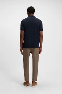 Slim-fit polo shirt mercerized-cotton jacquard