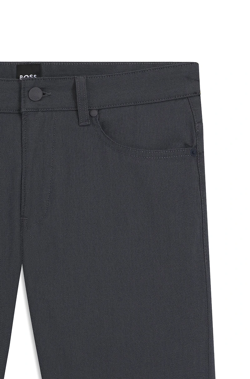Delaware slim-fit trousers patterned stretch cotton