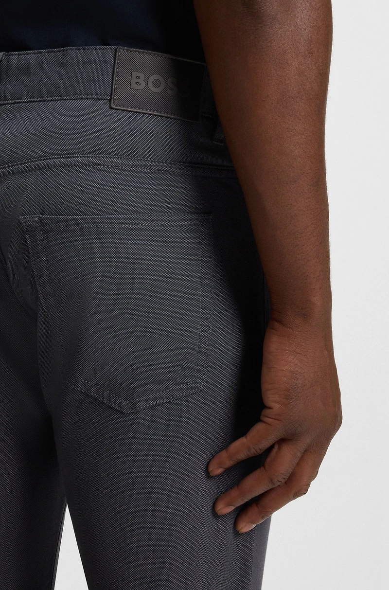 Delaware slim-fit trousers patterned stretch cotton